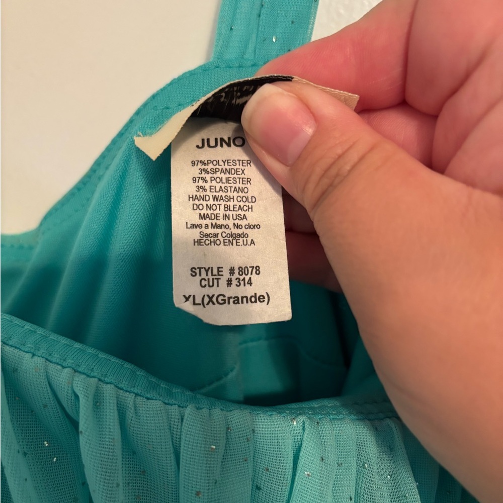 Elegant Teal Pleated Dress - Picture 7 of 7